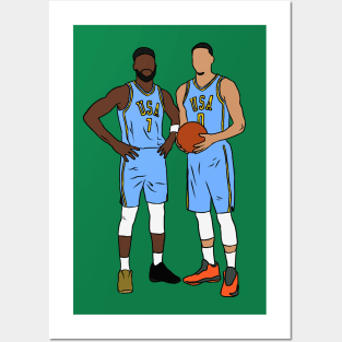 Jaylen Brown And Jayson Tatum Rising Stars Posters and Art